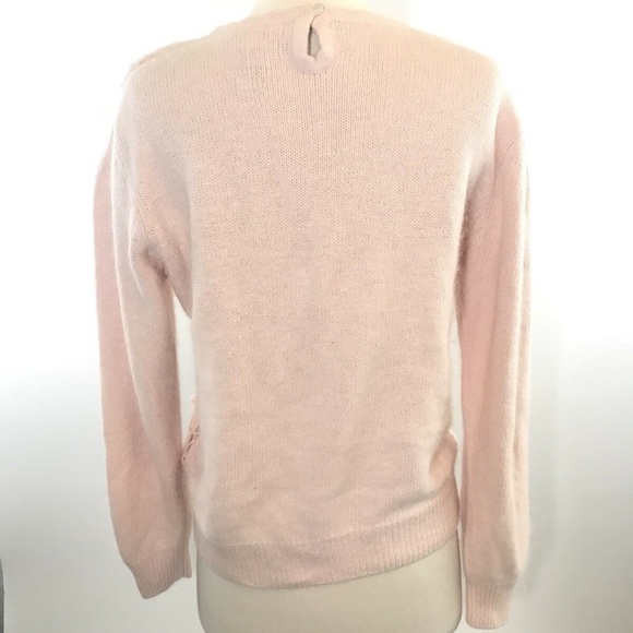 Jaclyn Smith Pink Flower Beaded Knitted Sweater - Picture 3 of 3